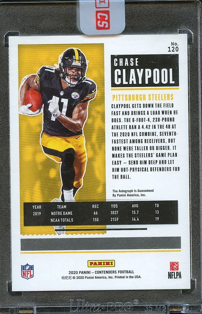 Chase Claypool 2020 Contenders on card Auto Autograph RC Pittsburgh Steelers