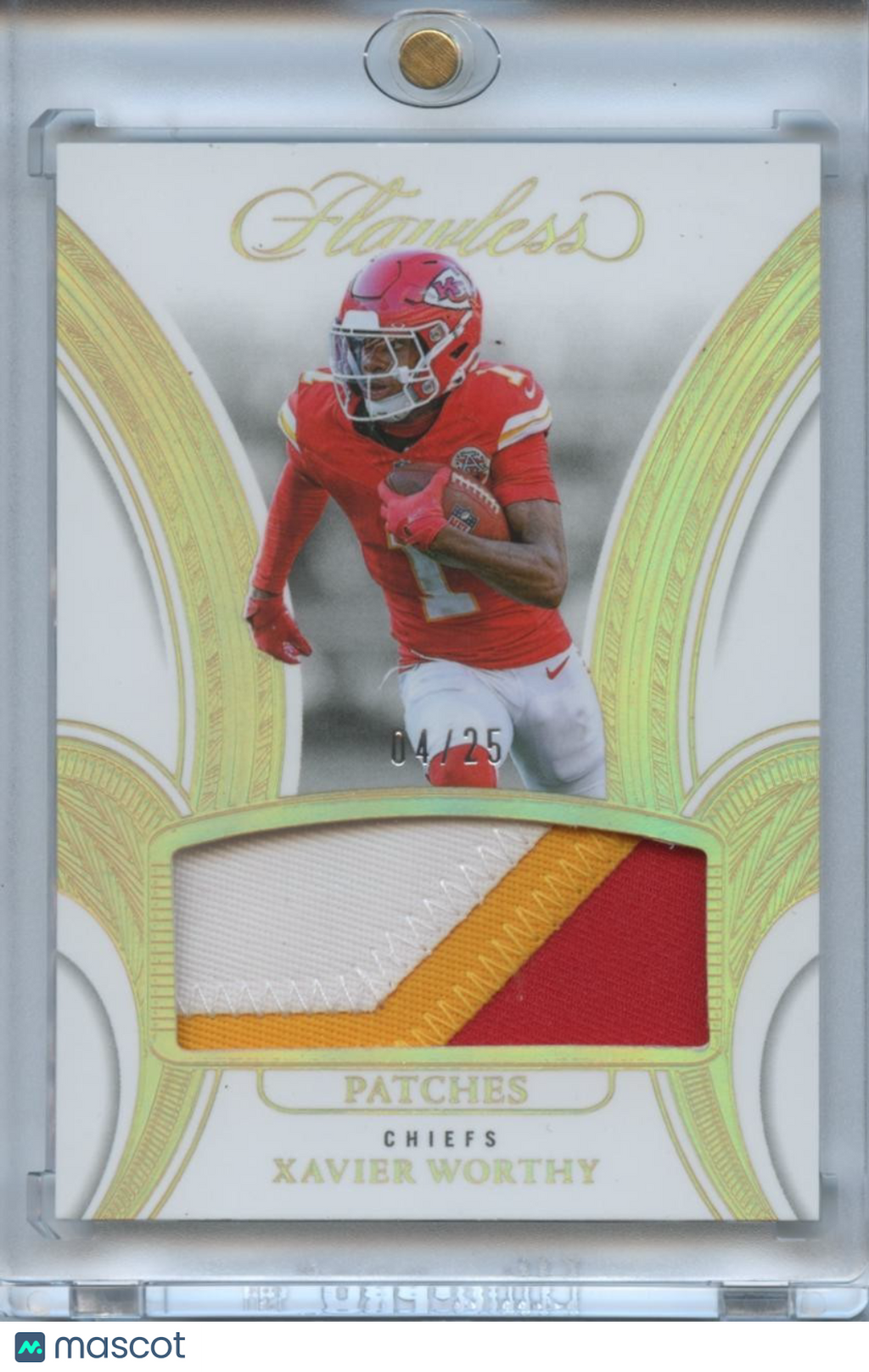 Xavier Worthy 2025 Flawless 3 Color Jersey Patch Kansas City Chiefs 4/25