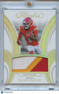Xavier Worthy 2025 Flawless 3 Color Jersey Patch Kansas City Chiefs 4/25