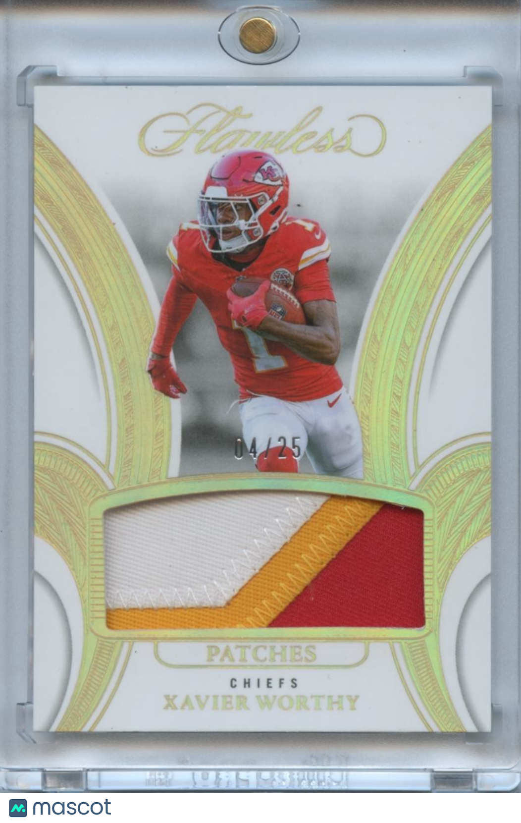 Xavier Worthy 2025 Flawless 3 Color Jersey Patch Kansas City Chiefs 4/25