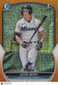 Jacob Berry 2023 Bowman Chrome 1st Orange Mega Box Refractor RC Marlins 9/25