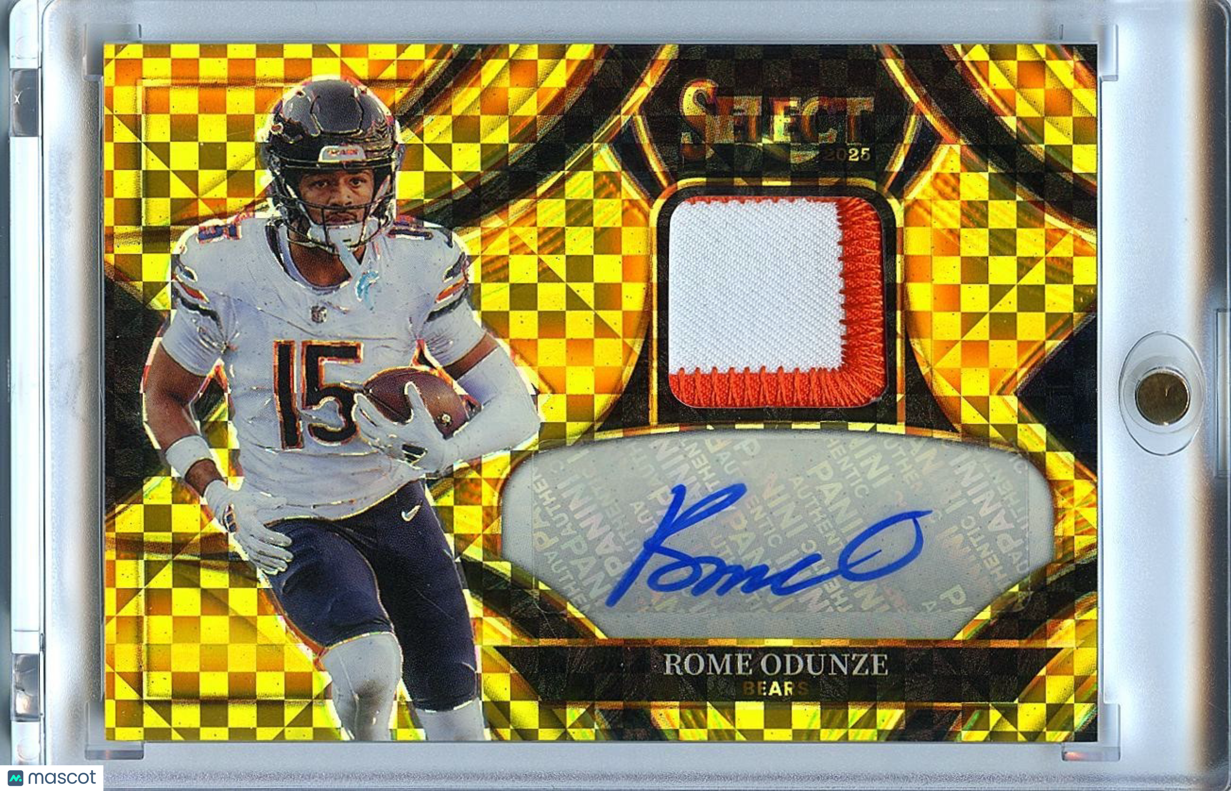 Rome Odunze 2025 Select GOLD Auto Autograph Patch Chicago Bears 7/10