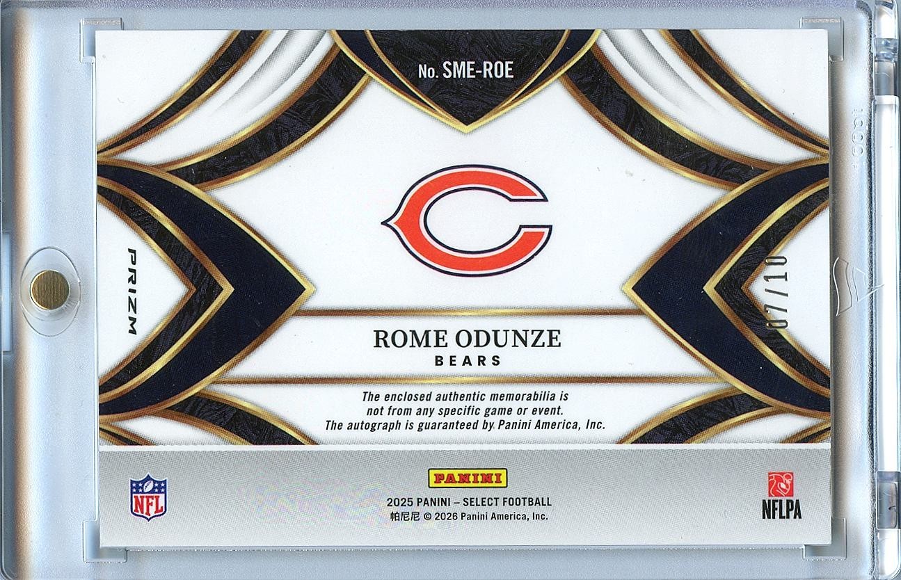 Rome Odunze 2025 Select GOLD Auto Autograph Patch Chicago Bears 7/10