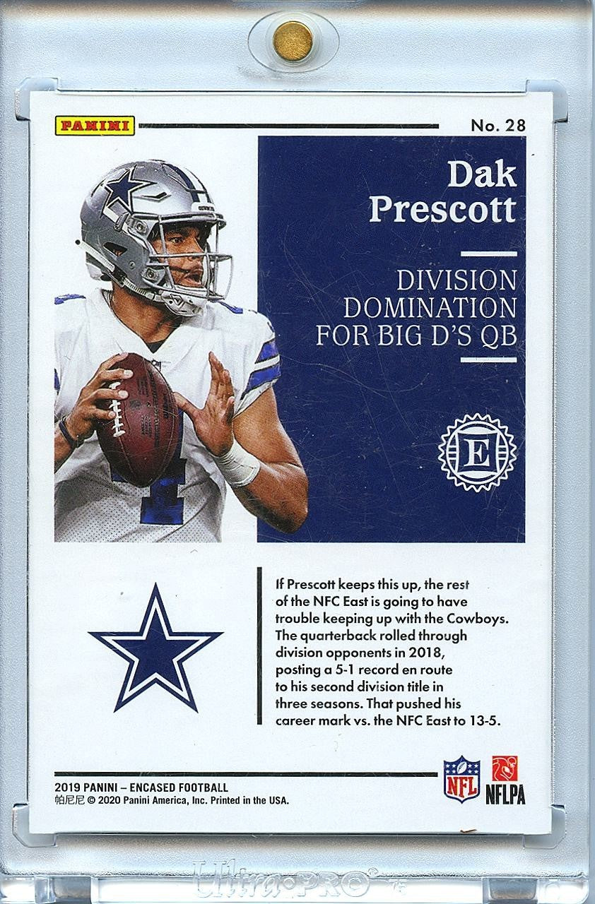 Dak Prescott 2019 Encased GOLD SSP Dallas Cowboys 7/10 #28