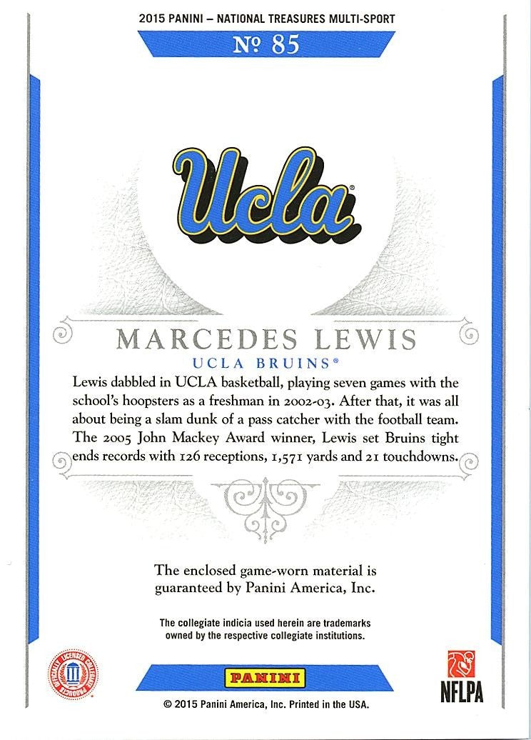 Marcedes Lewis 2015 National Treasures Jersey Patch UCLA Jaguars 93/99
