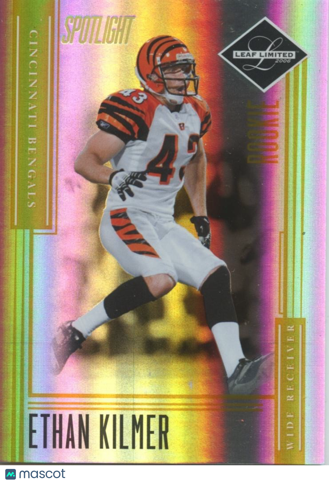 Ethan Kilmer 2006 Leaf Limited GOLD Spotlight SSP Rookie RC Bengals 6/10