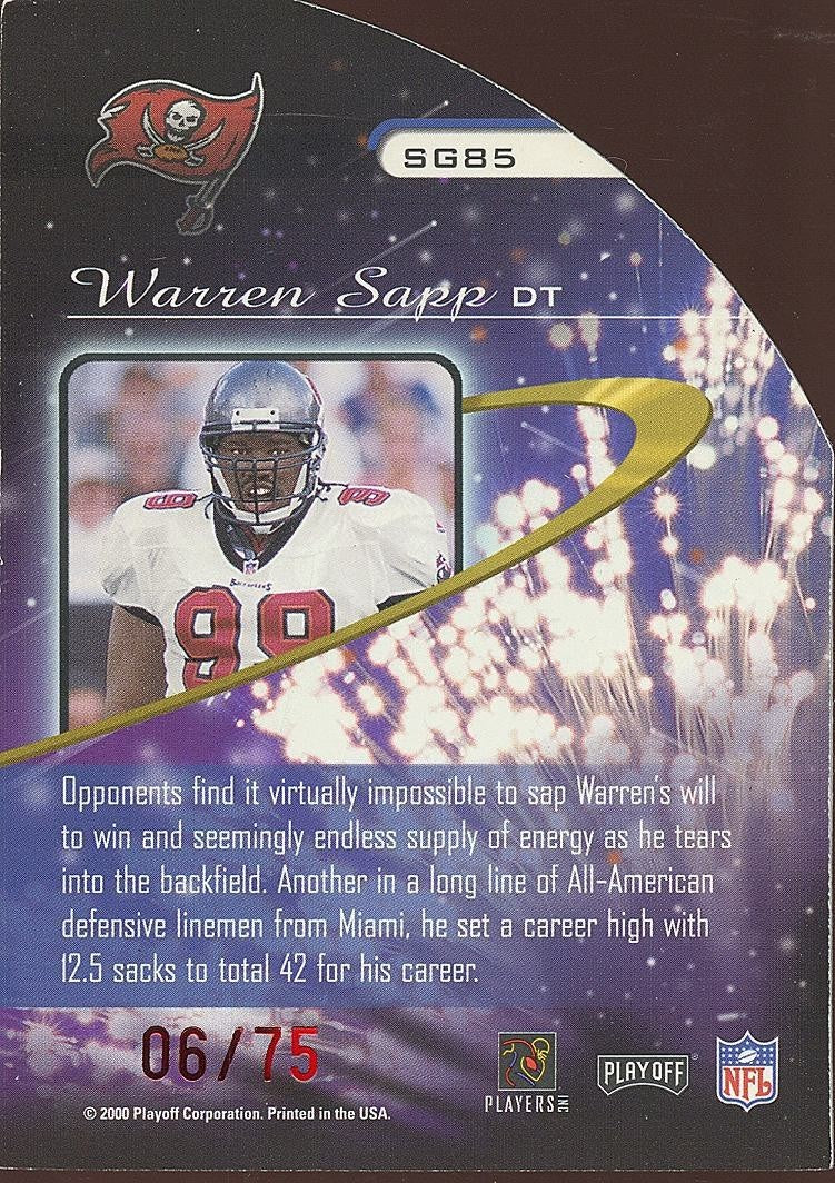 Warren Sapp 2000 Playoff Momentum Star Gazing RED Tampa Bay Buccaneers 6/75