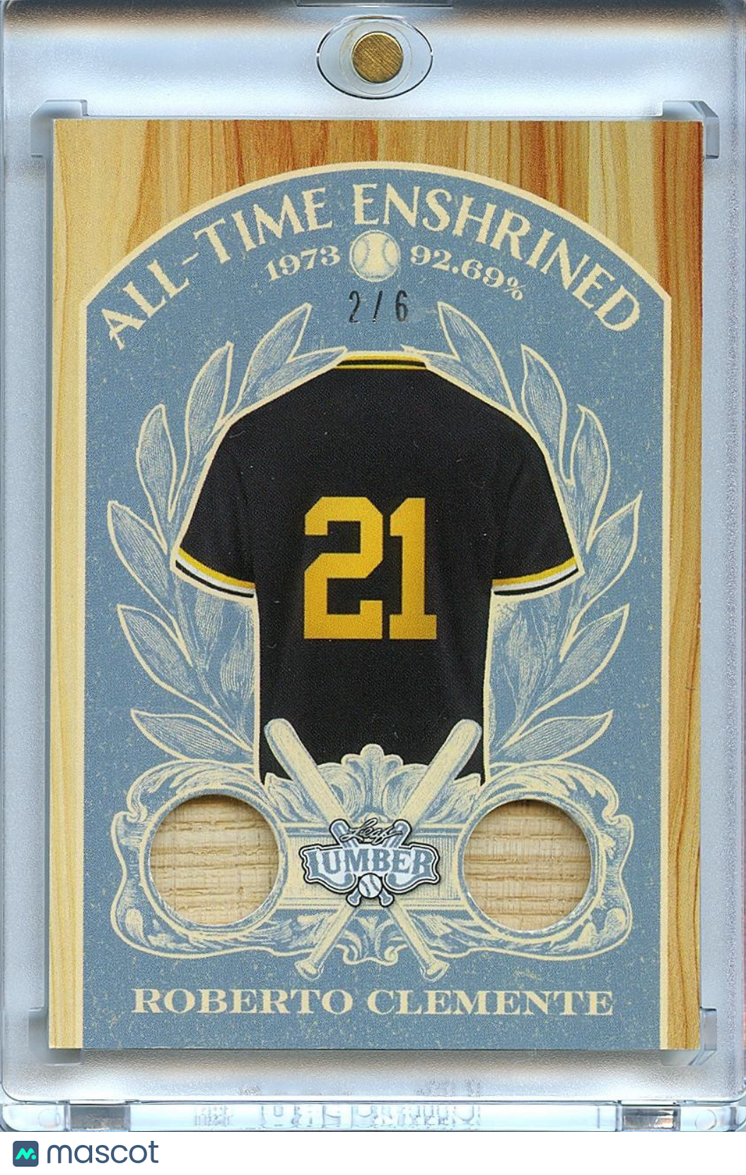 Roberto Clemente 2025 Leaf Lumber Game Used Bat Relic Pittsburgh Pirates 2/6