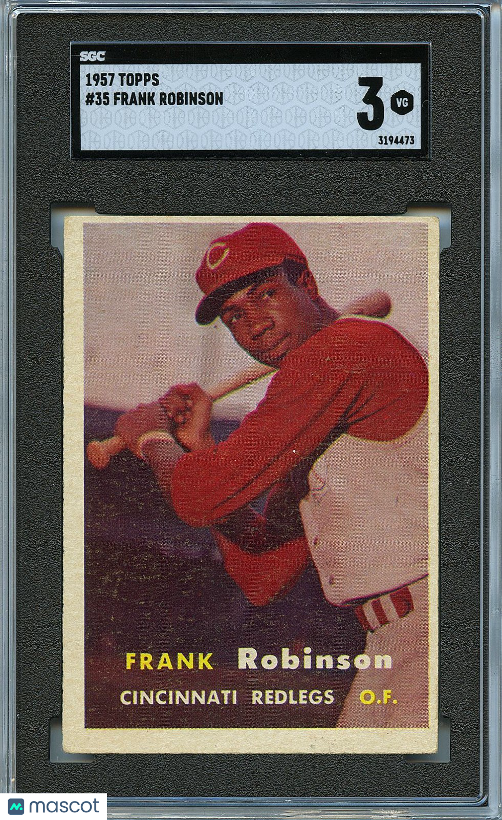 Frank Robinson 1957 Topps Rookie Card RC Cincinnati Redlegs #35 SGC 3
