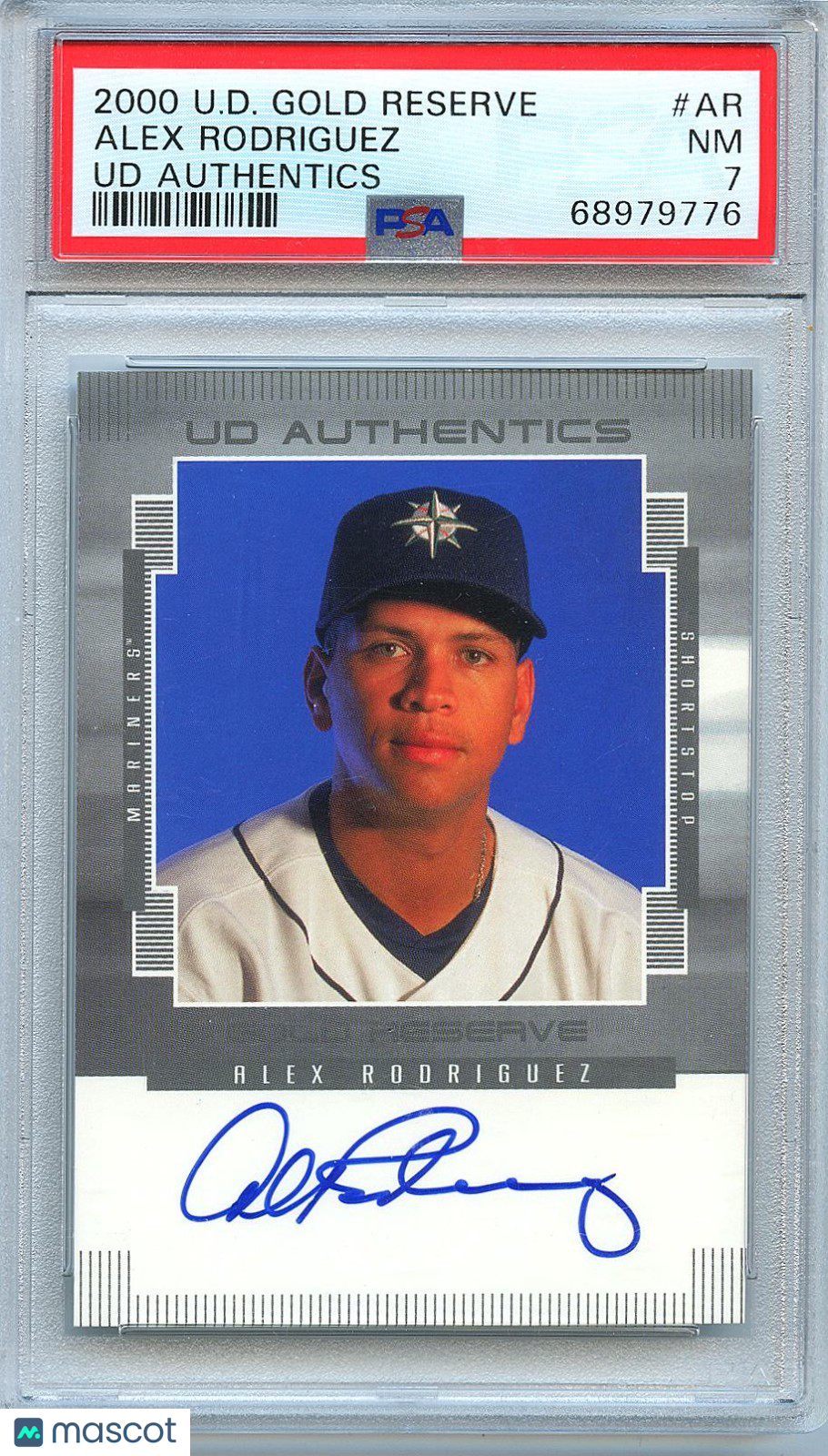 Alex Rodriguez 2000 Upper Deck Authentics Auto Autograph Mariners PSA 7