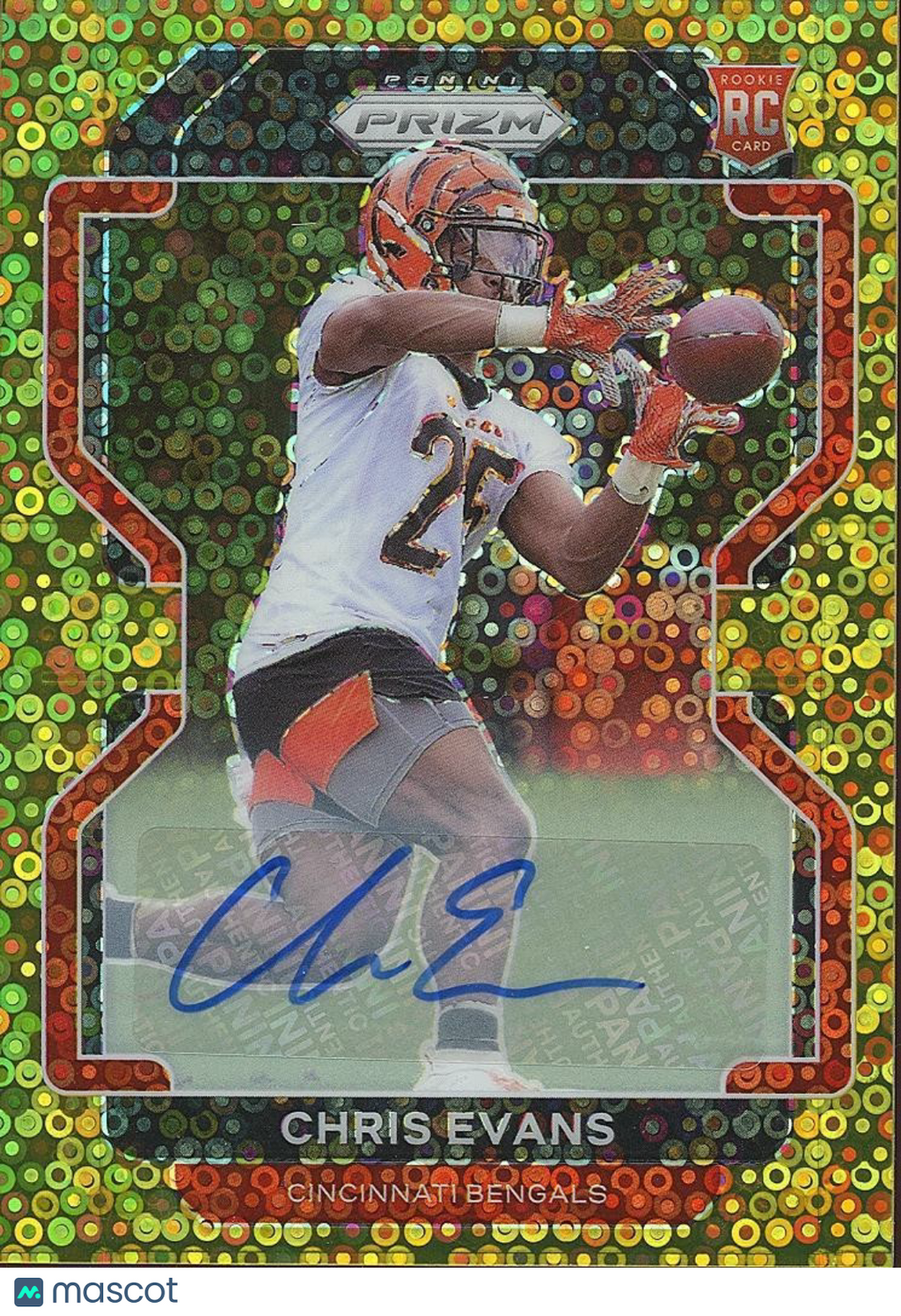 Chris Evans 2021 Prizm GOLD Disco Auto Autograph RC Rookie Bengals 9/10