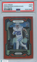 Demarvion Overshown 2023 Prizm Retail Red Prizm SSP Dallas Cowboys PSA 9