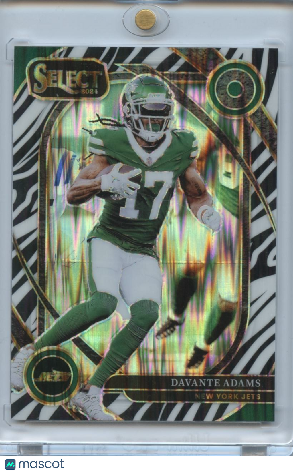 Davante Adams 2024 Select Club Level Zebra Prizm SSP New York Jets