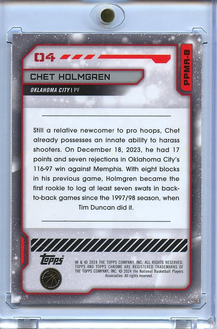 Chet Holmgren 2024 Topps Chrome Cosmic Planetary Pursuit Mars SSP OKC Thunder