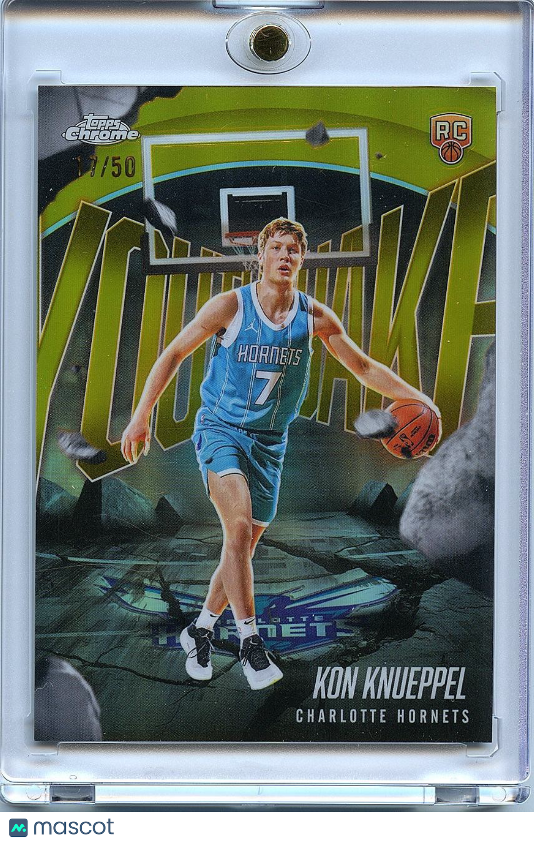 Kon Knueppel 2025-26 Topps Chrome Youthquake GOLD Refractor Rookie Hornets 17/50