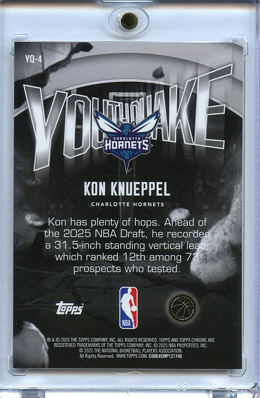 Kon Knueppel 2025-26 Topps Chrome Youthquake GOLD Refractor Rookie Hornets 17/50