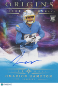 Omarion Hampton 2025 Origins Auto Autograph BLUE RC Los Angeles Chargers 20/25