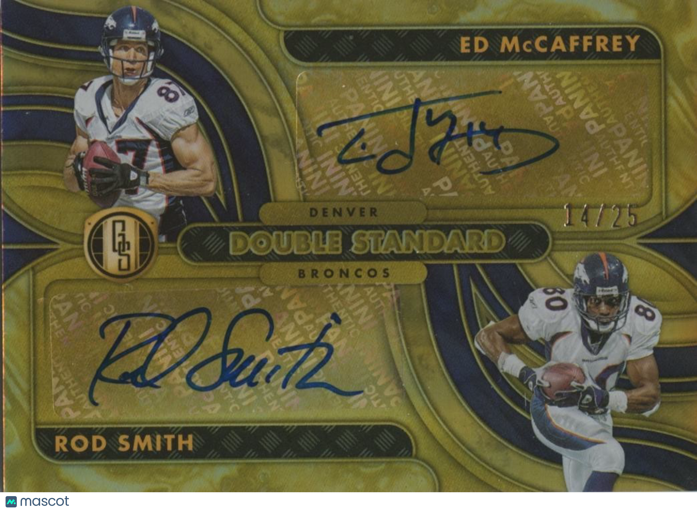 Ed Mccaffrey / Rod Smith 2023 Gold Standard Dual Auto Autograph Broncos 14/25