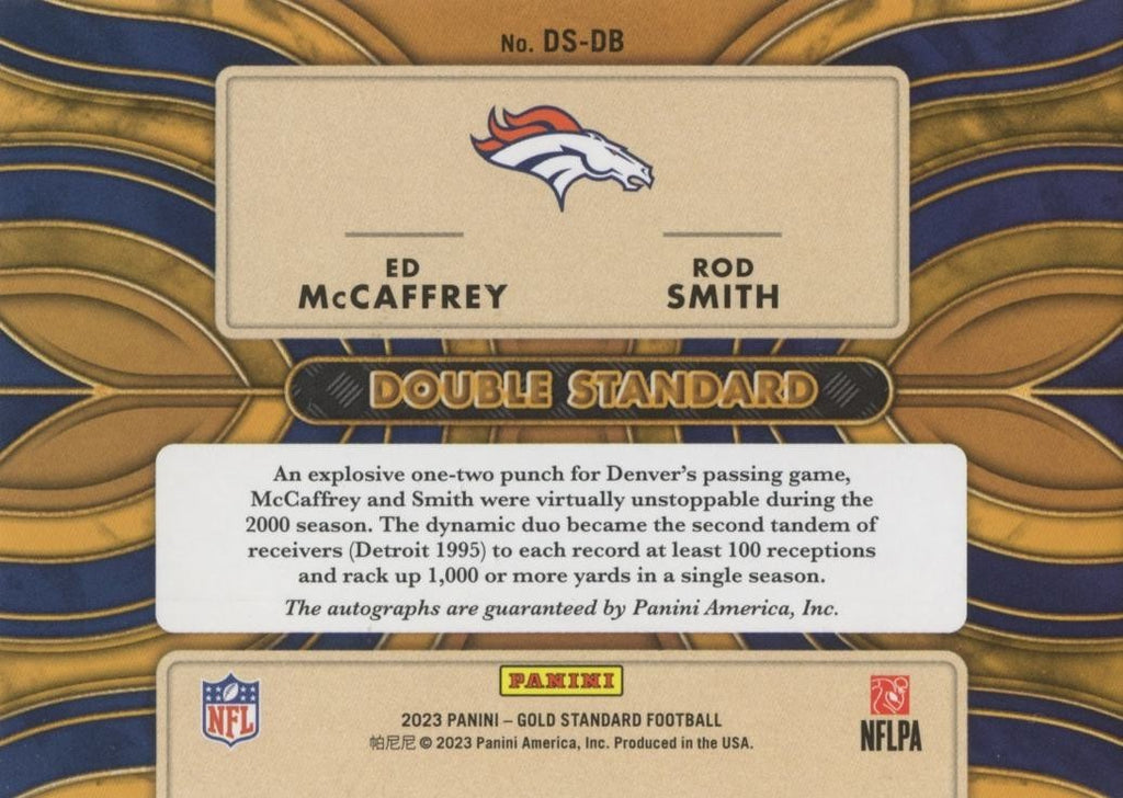 Ed Mccaffrey / Rod Smith 2023 Gold Standard Dual Auto Autograph Broncos 14/25