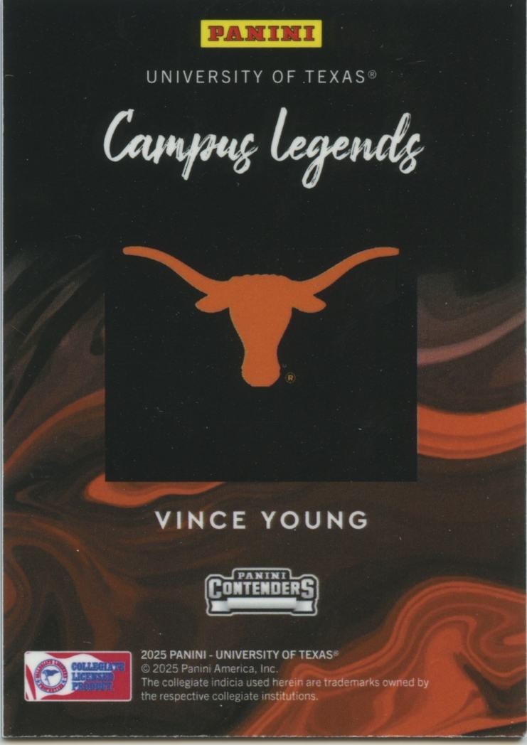 Vince Young 2025 Panini Contenders NIL Campus Legends SSP Texas Longhorns