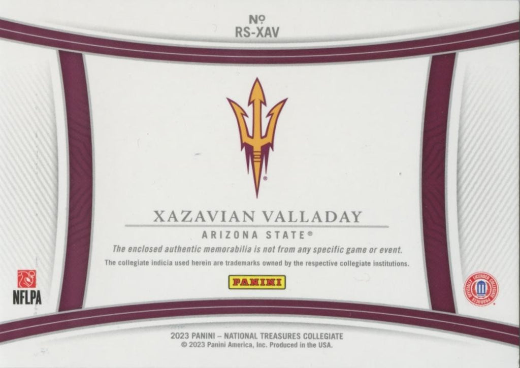 Xazavian Valladay 2023 National Treasures LOGO PATCH RC Arizona State 1/1