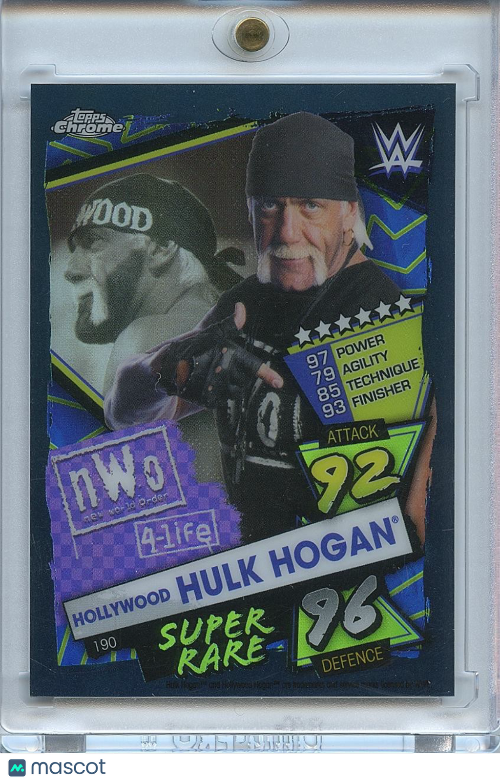 Hulk Hogan 2021 Topps Chrome Slam Attax BLACK Refractor 6/10 WWE Wrestling