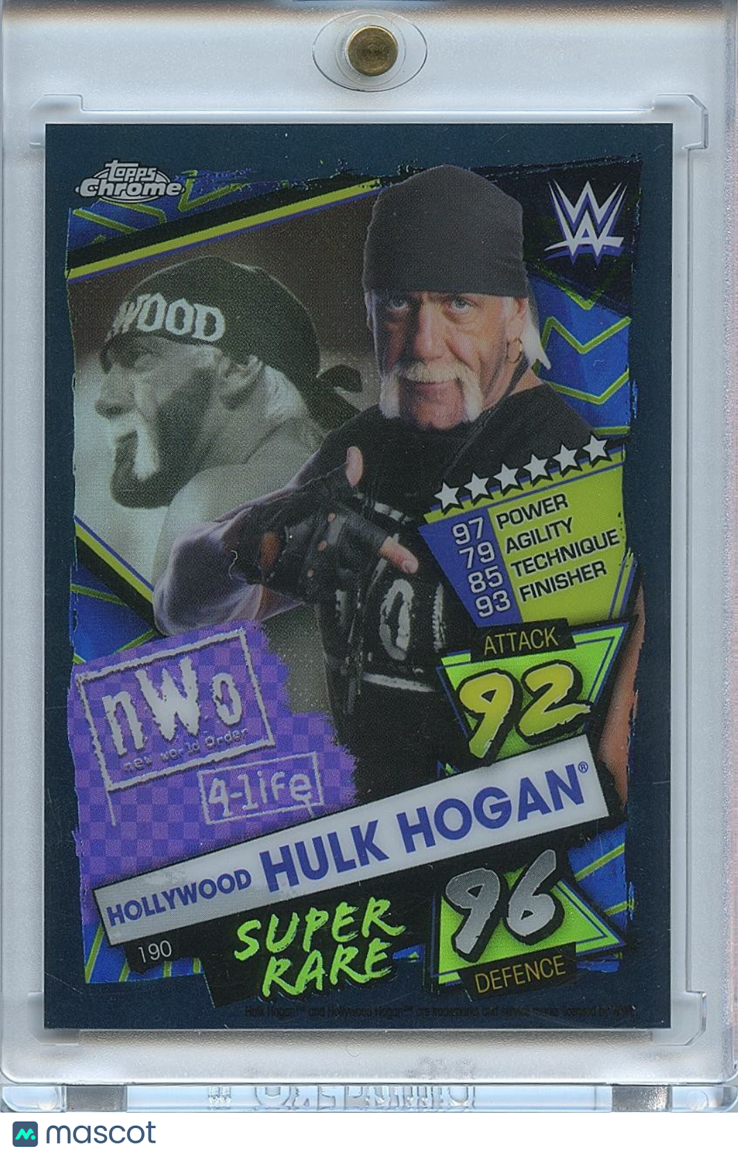 Hulk Hogan 2021 Topps Chrome Slam Attax BLACK Refractor 6/10 WWE Wrestling