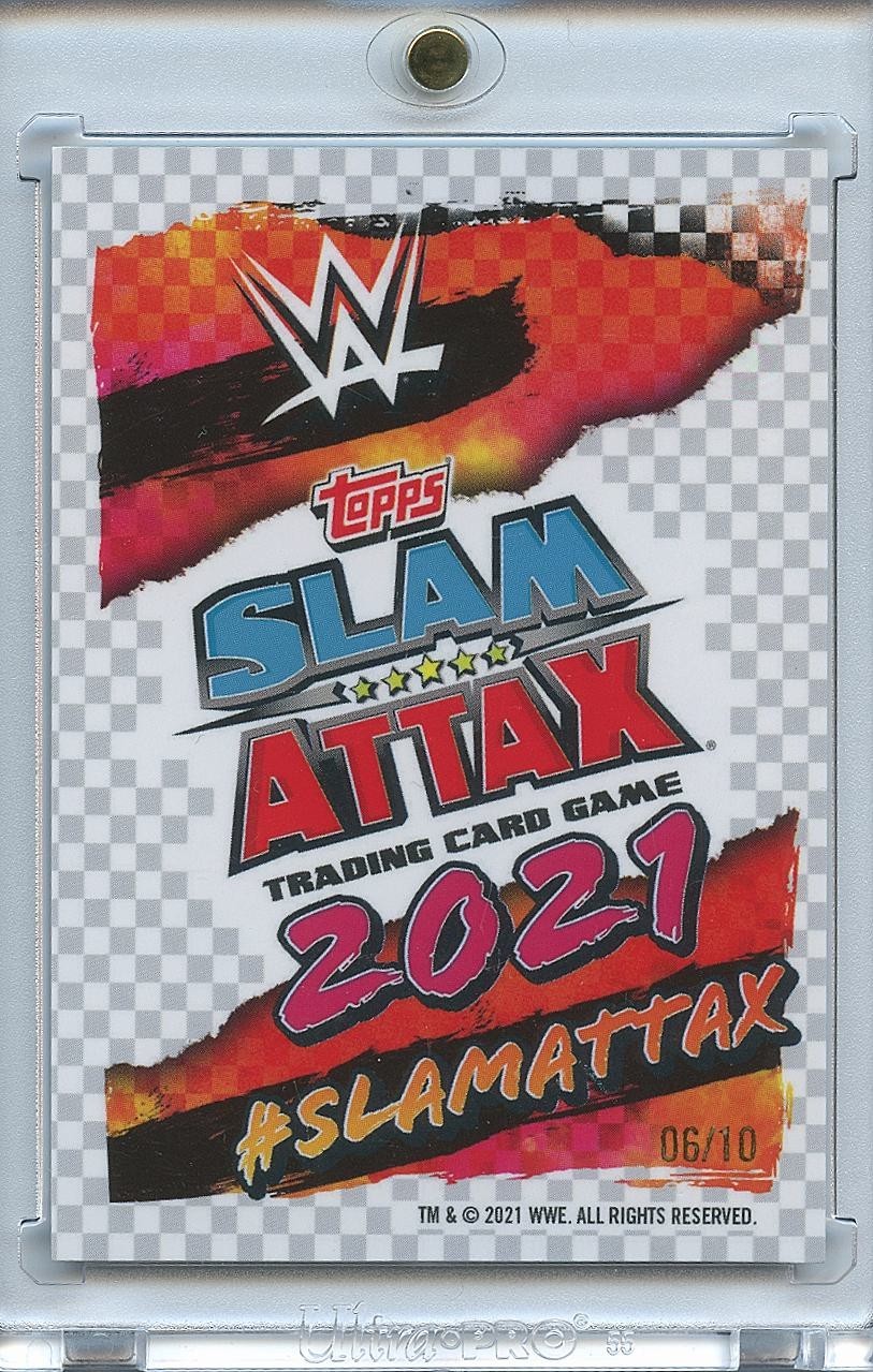 Hulk Hogan 2021 Topps Chrome Slam Attax BLACK Refractor 6/10 WWE Wrestling