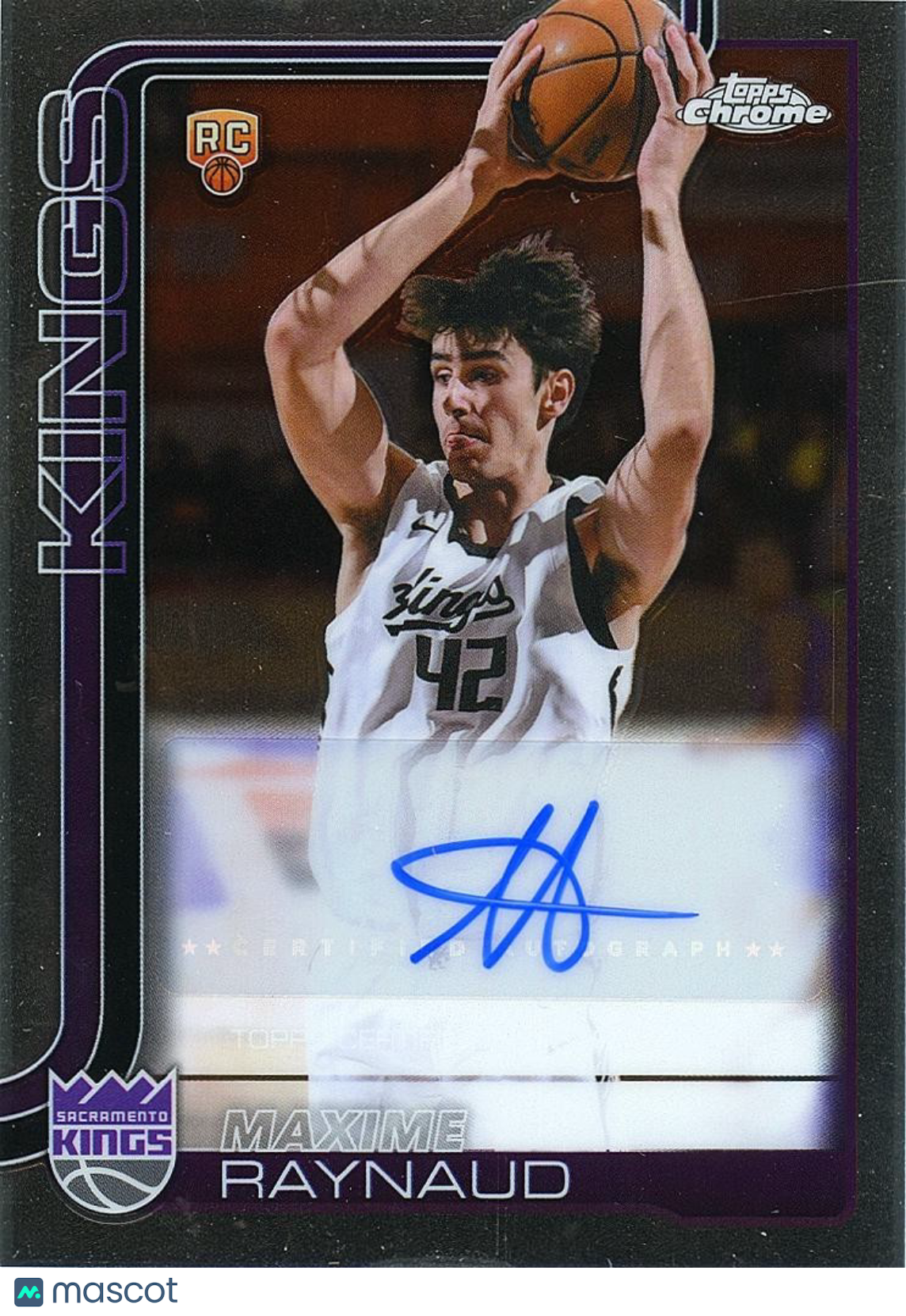 Maxime Raynaud 2025-26 Topps Chrome Auto Autograph Rookie RC Sacramento Kings