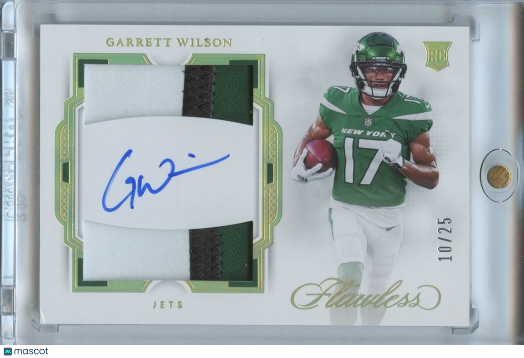 Garrett Wilson 2022 Flawless Auto Autograph Patch RC New York Jets 10/25