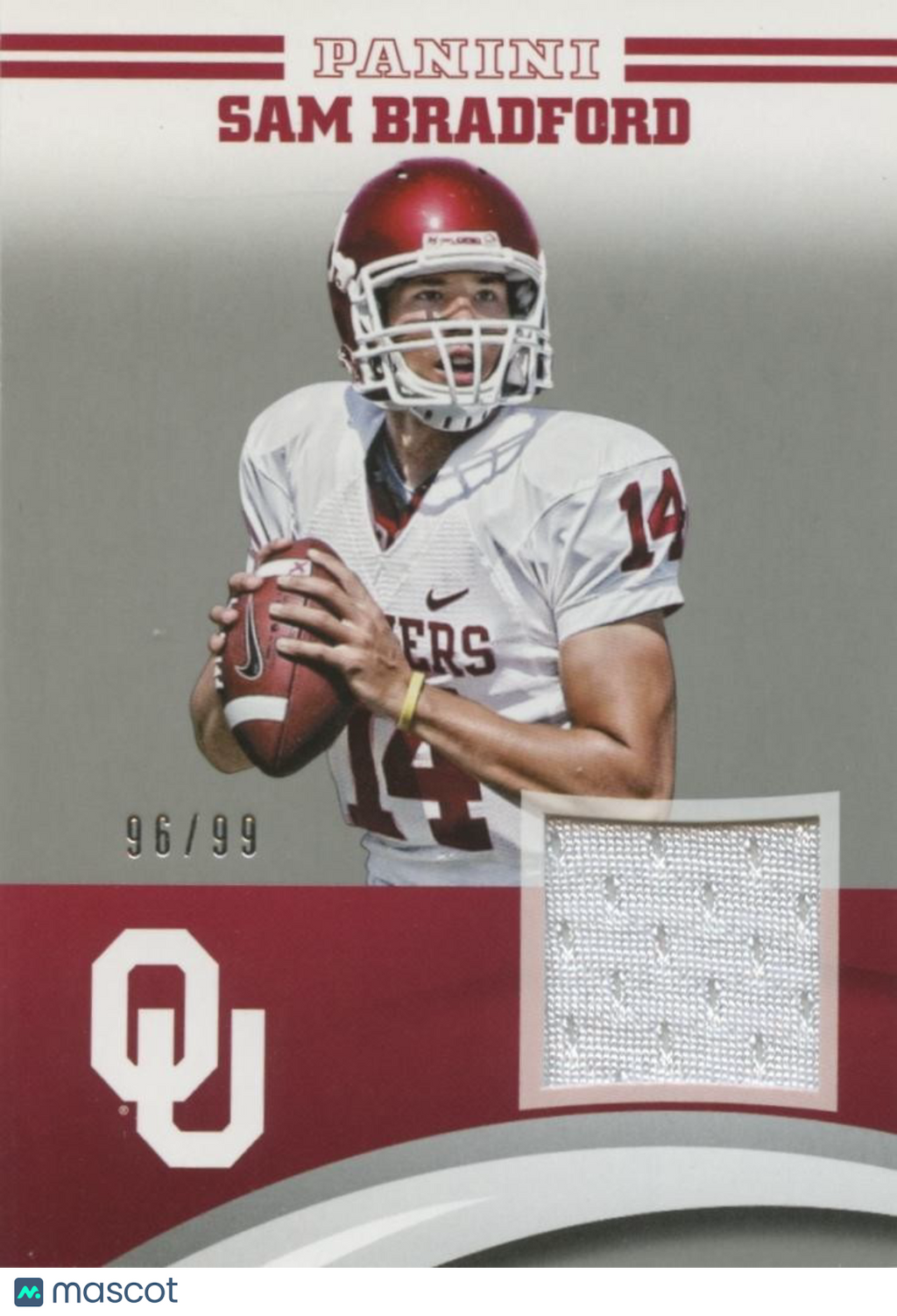 Sam Bradford 2016 Panini Multisport Game Worn Patch Oklahoma Sooners 96/99