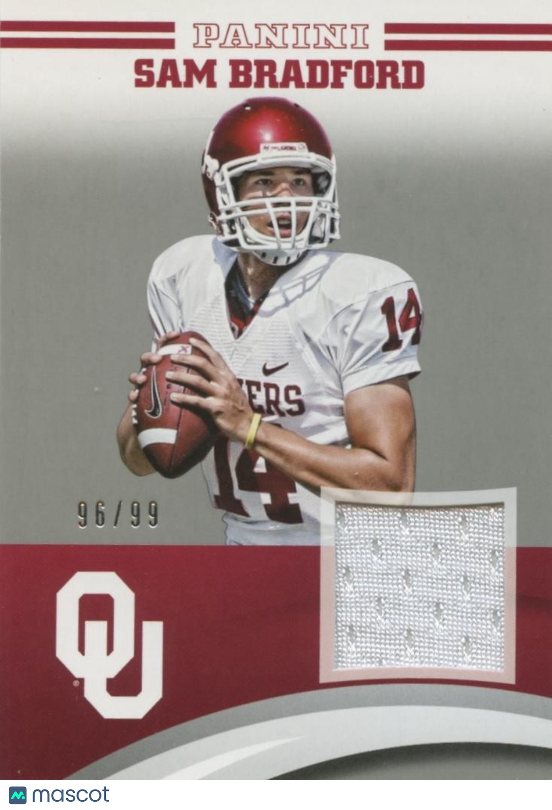 Sam Bradford 2016 Panini Multisport Game Worn Patch Oklahoma Sooners 96/99