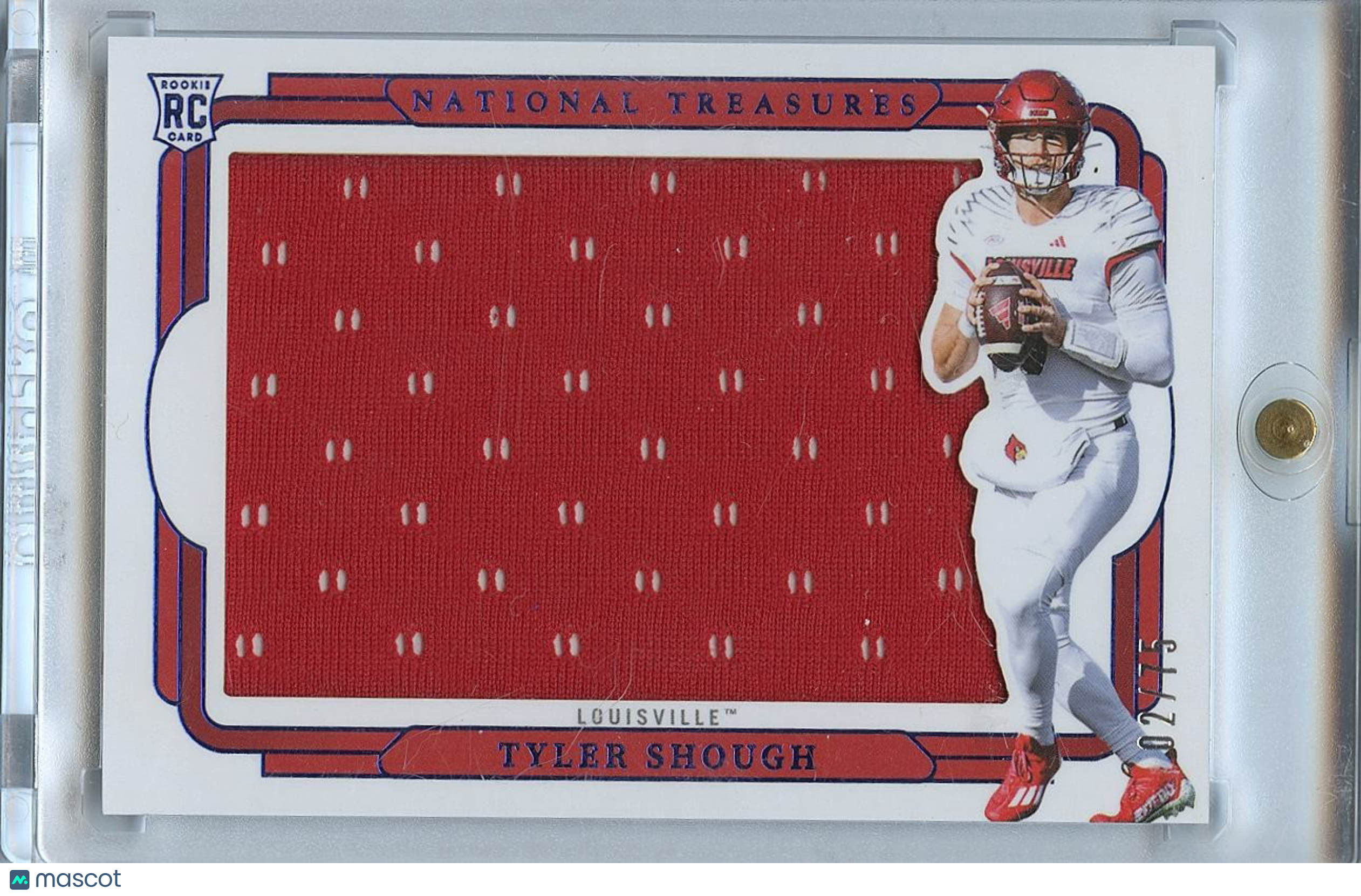 Tyler Shough 2025 National Treasures Patch RC Rookie Louisville Saints 2/75