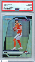 Bo Nix 2024 Prizm Silver Prizm Rookie RC Denver Broncos #309 PSA 10