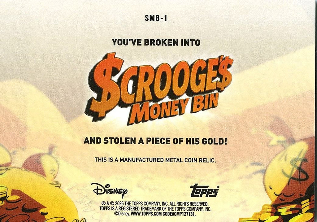 Scrooge's Money Bin 2026 Topps NEON Coin Relic SSP Disney #SMB1