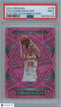 Zaccharie Risacher 2024-25 Obsidian Pink Flood Rookie RC Hawks 41/49 PSA 9