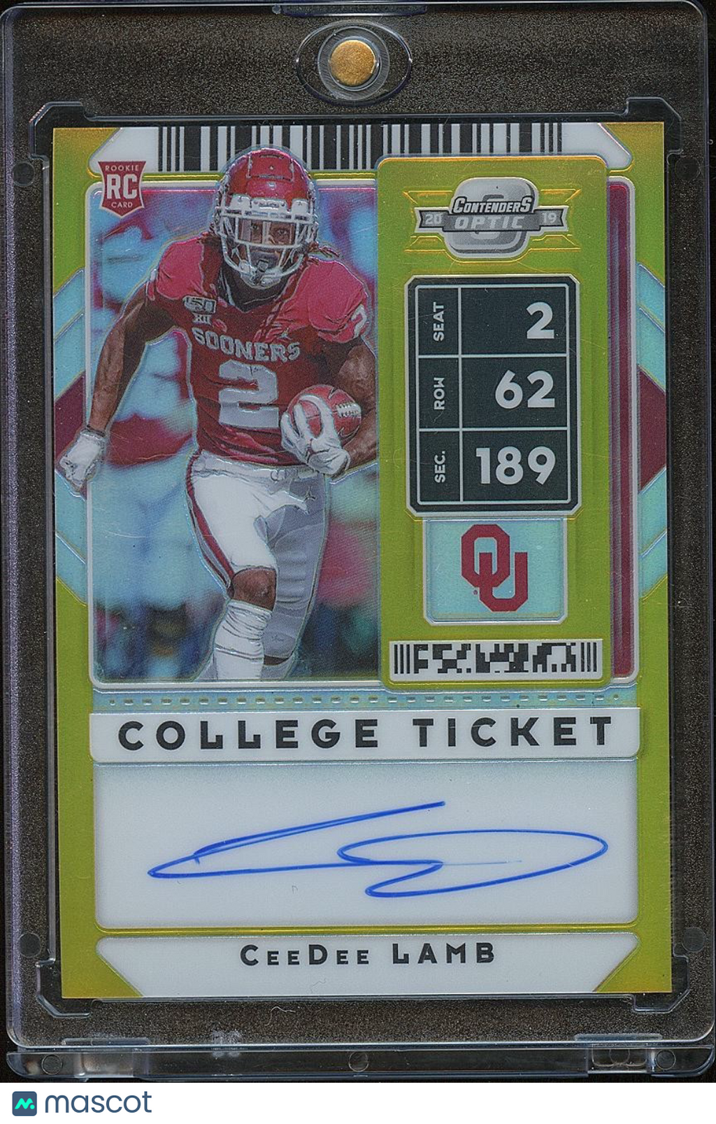 Ceedee Lamb 2020 Contenders Optic GOLD Auto Autograph RC Oklahoma Sooners 4/10
