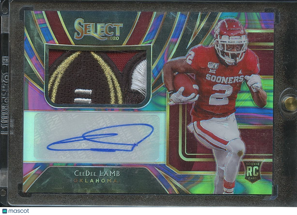 Ceedee Lamb 2020 Spectra Marble Auto Autograph LOGO Patch RC OU Sooners 1/4