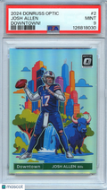 Josh Allen 2024 Optic Downtown SSP CASE HIT Buffalo Bills PSA 9