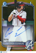 Conor Essenburg 2025 Bowman Chrome 1st GOLD Auto Autograph Atlanta Braves 36/50
