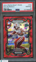 Dylan Raiola 2024 Prizm Draft Red Ice Rookie RC Nebraska #194 PSA 10