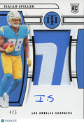 Isaiah Spiller 2022 National Treasures Auto Autograph Patch SSP RC Chargers 4/5
