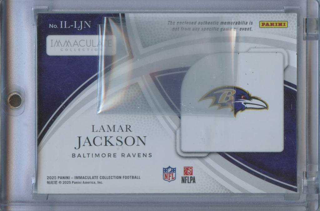 Lamar Jackson 2025 Immaculate LOGO Patch Baltimore Ravens 9/10