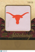 Michael Huff 2008 Upper Deck Stitchings Logo Patch Texas Longhorns 14/15