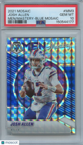 Josh Allen 2021 Mosaic Men Of Mastery Blue Prizm Buffalo Bills 62/99 PSA 10