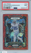 Demarvion Overshown 2023 Prizm Red Sparkle Prizm SSP Dallas Cowboys PSA 9