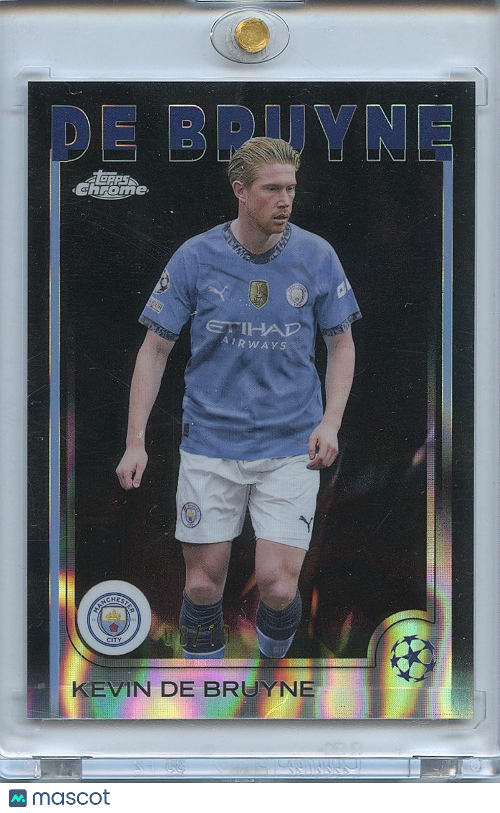 Kevin De Bruyne 2025 Topps Chrome Black Refractor Manchester United 8/10