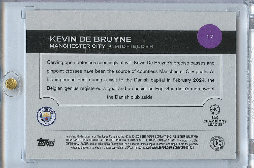 Kevin De Bruyne 2025 Topps Chrome Black Refractor Manchester United 8/10