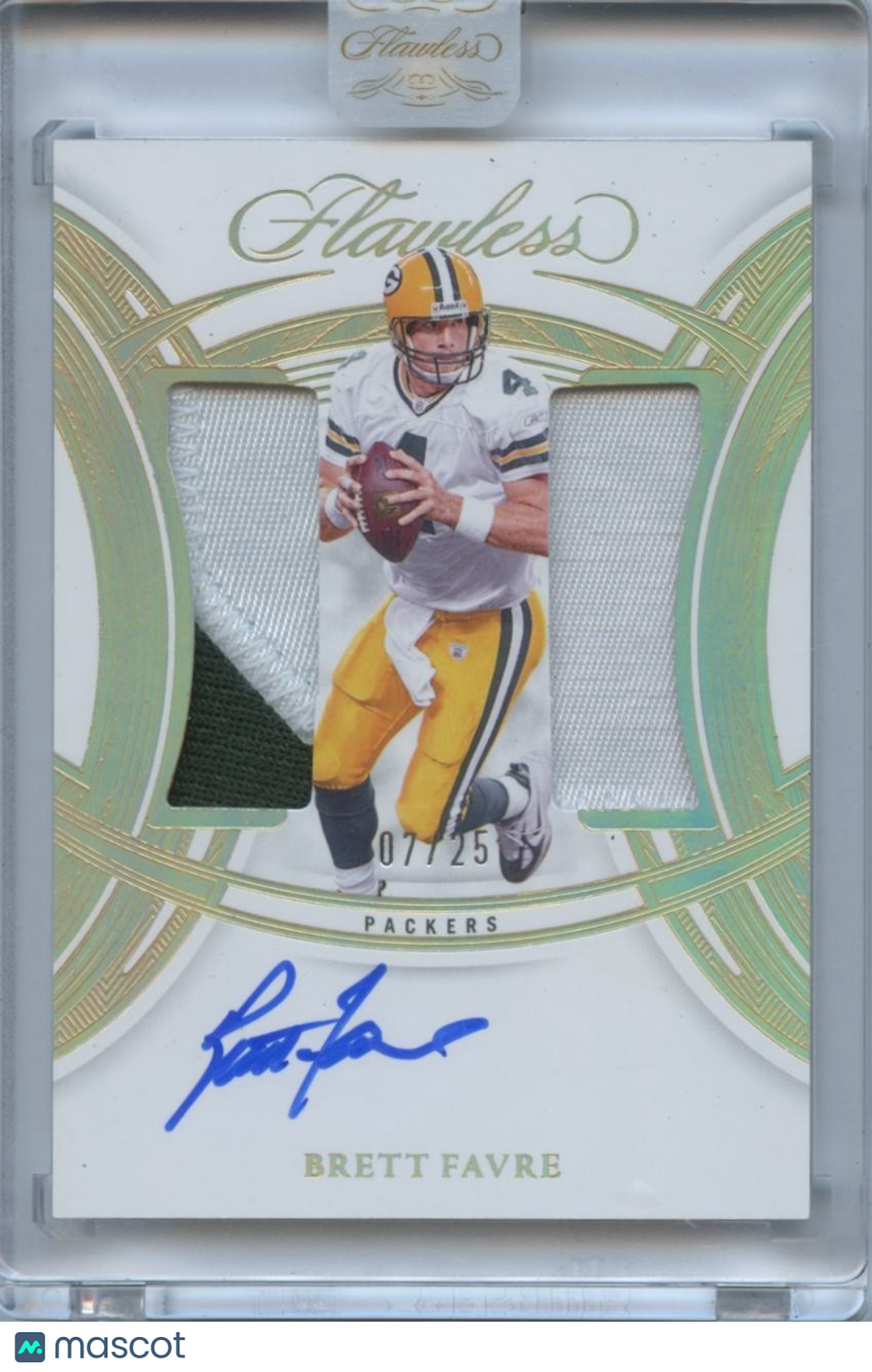 Brett Favre 2025 Flawless On Card Auto Autograph Patch Green Bay Packers 7/25
