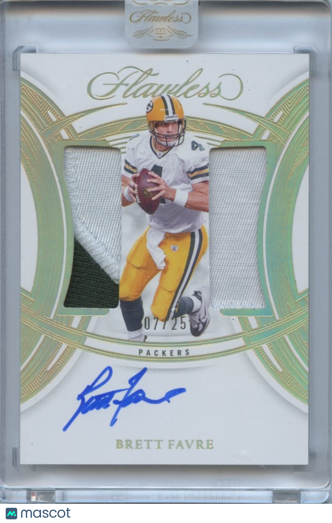 Brett Favre 2025 Flawless On Card Auto Autograph Patch Green Bay Packers 7/25